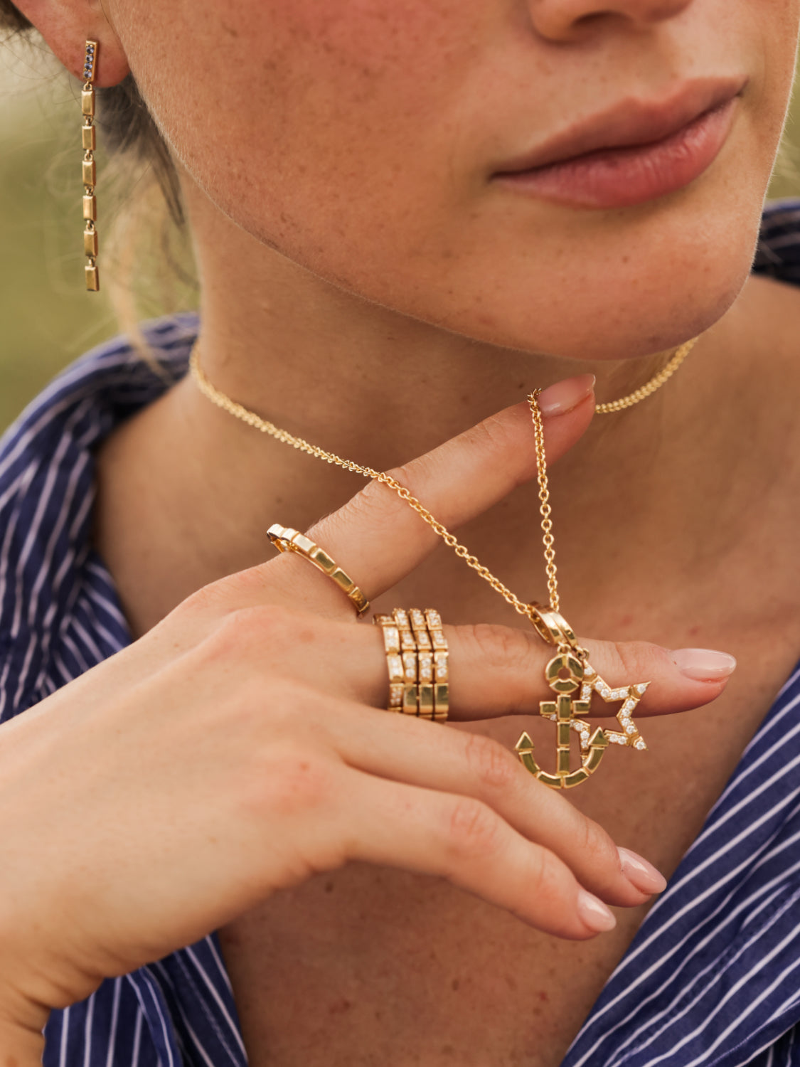 Glimmer Gold Anchor Charm