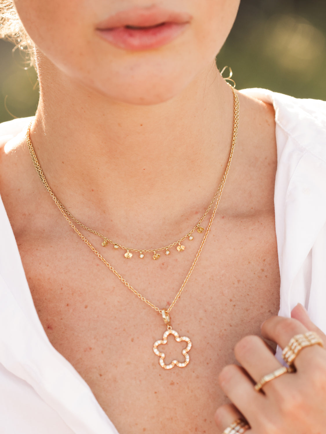 Glimmer Diamond Flower Charm