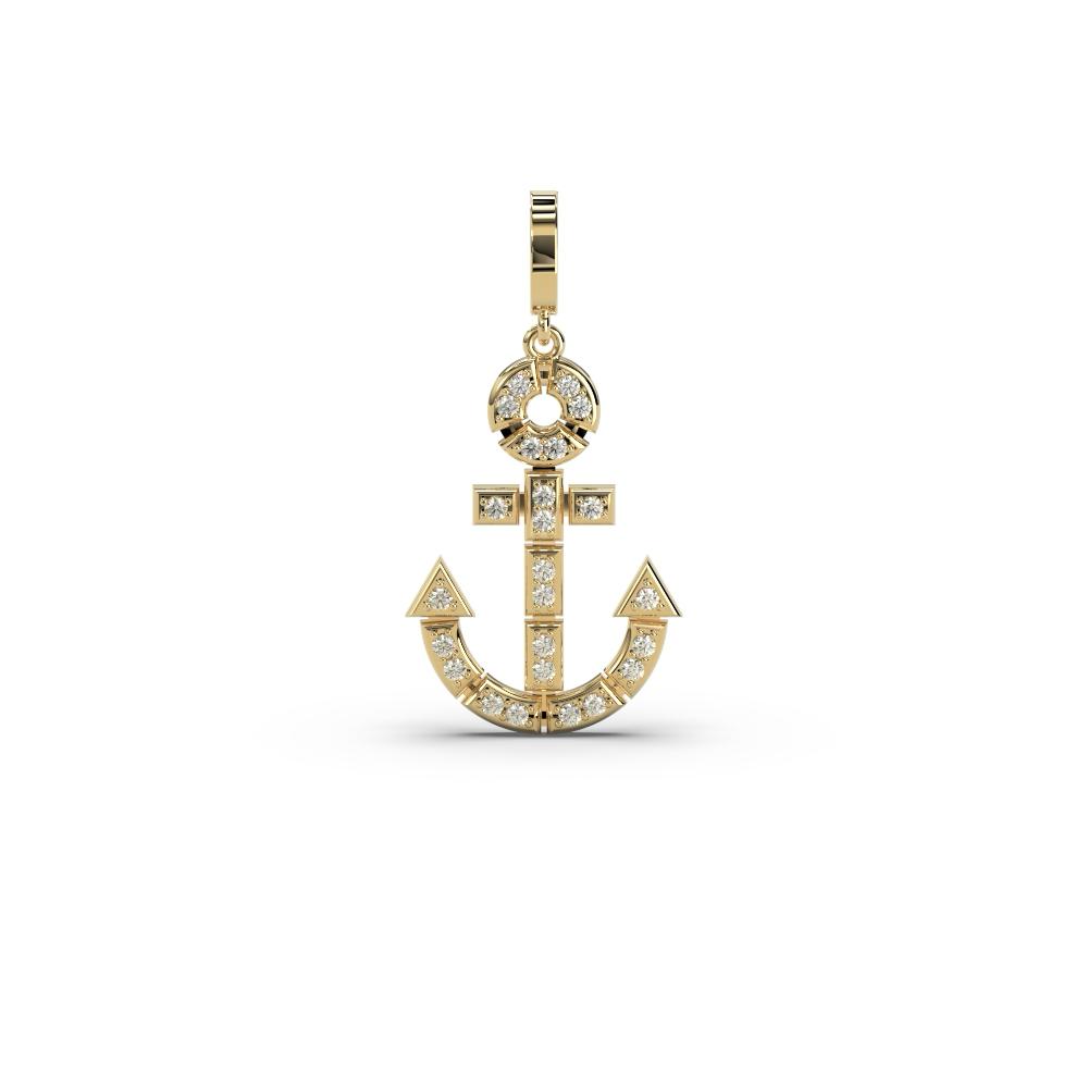 Glimmer Anchor Diamond Charm
