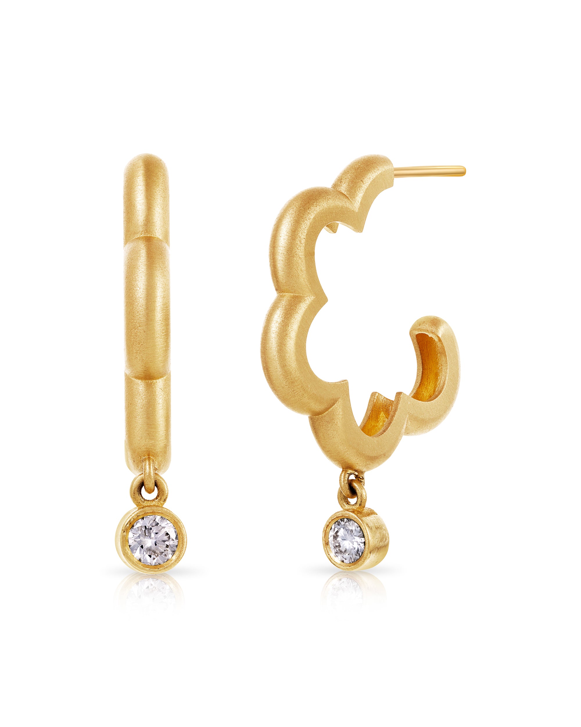 Floret Hoop With Diamond Drop
