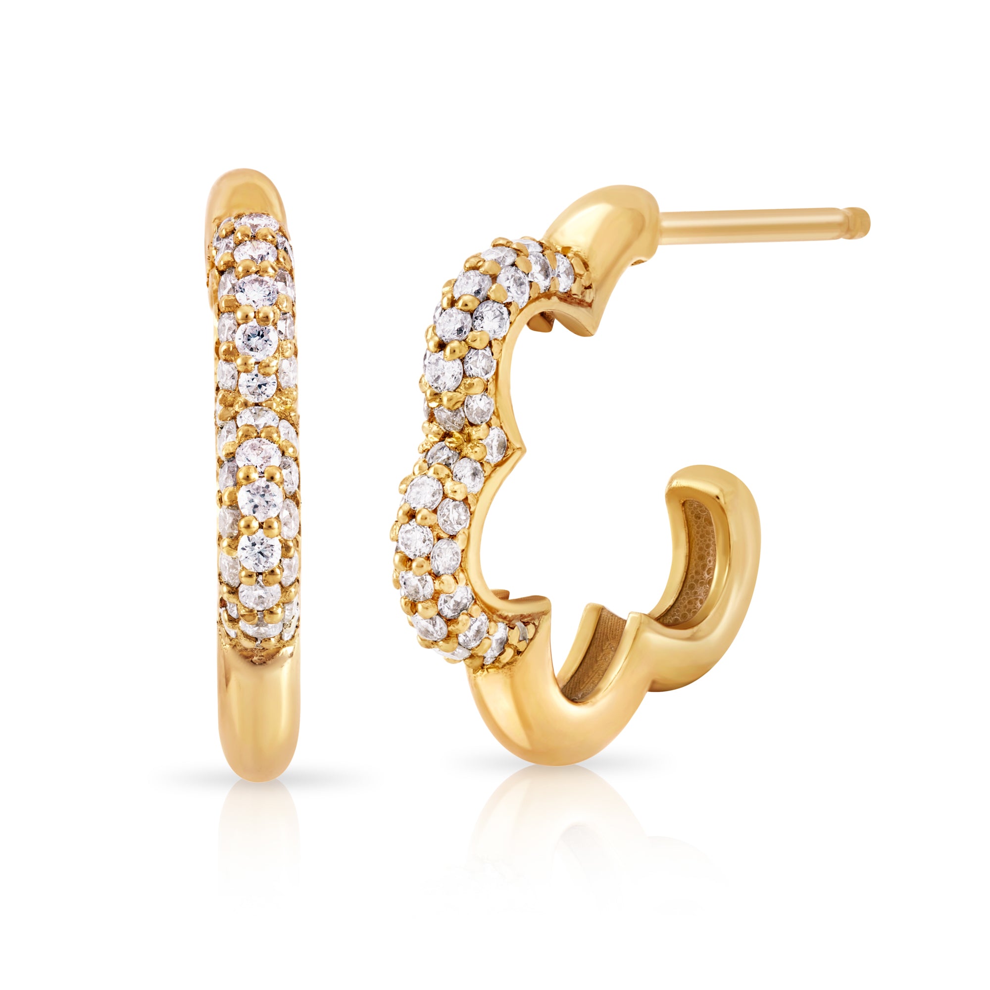 Half Pave Florette Hoops