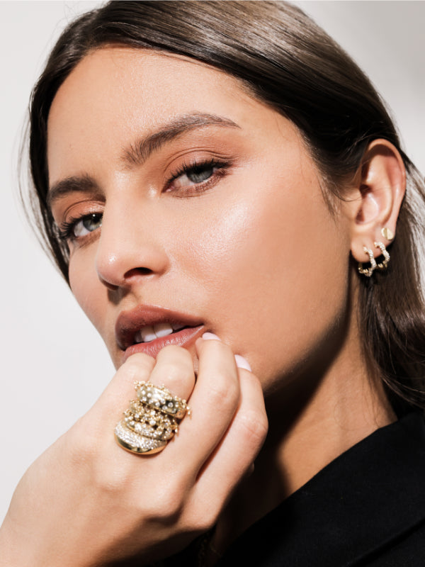 Full Pave Florette Hoops