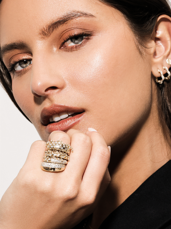 Half Pave Florette Hoops