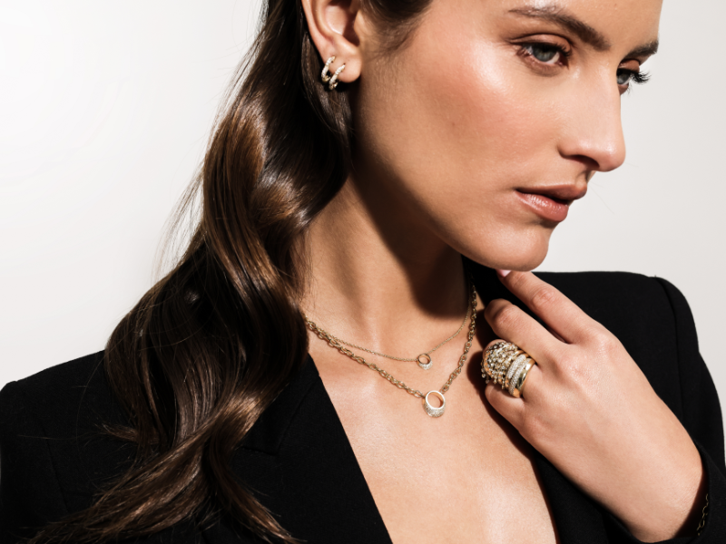 Half Pave Florette Hoops