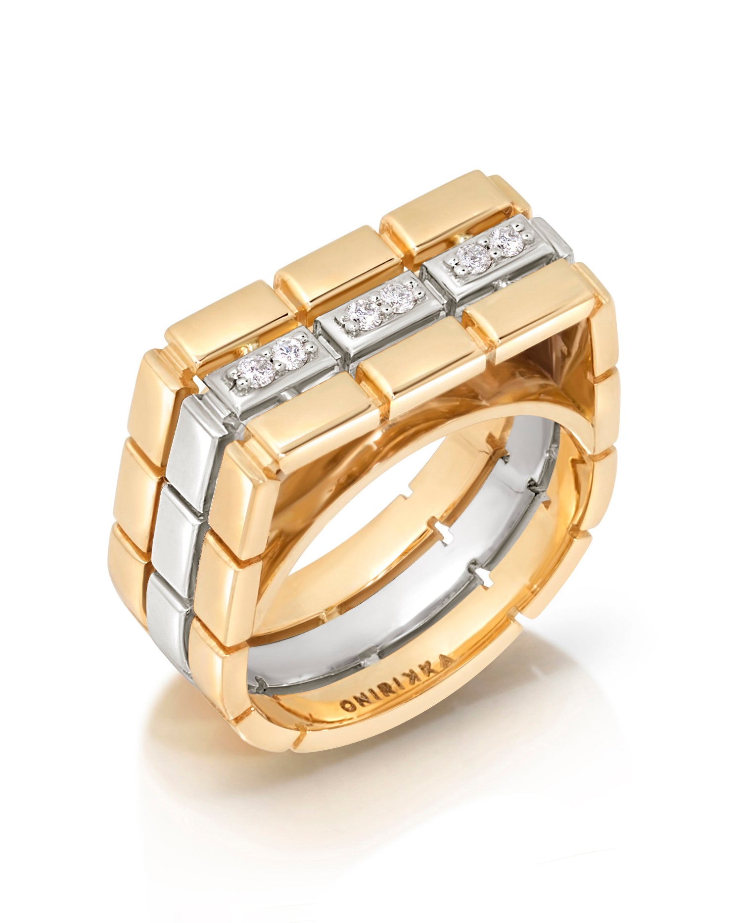 Glimmer Square Trio Diamond Ring