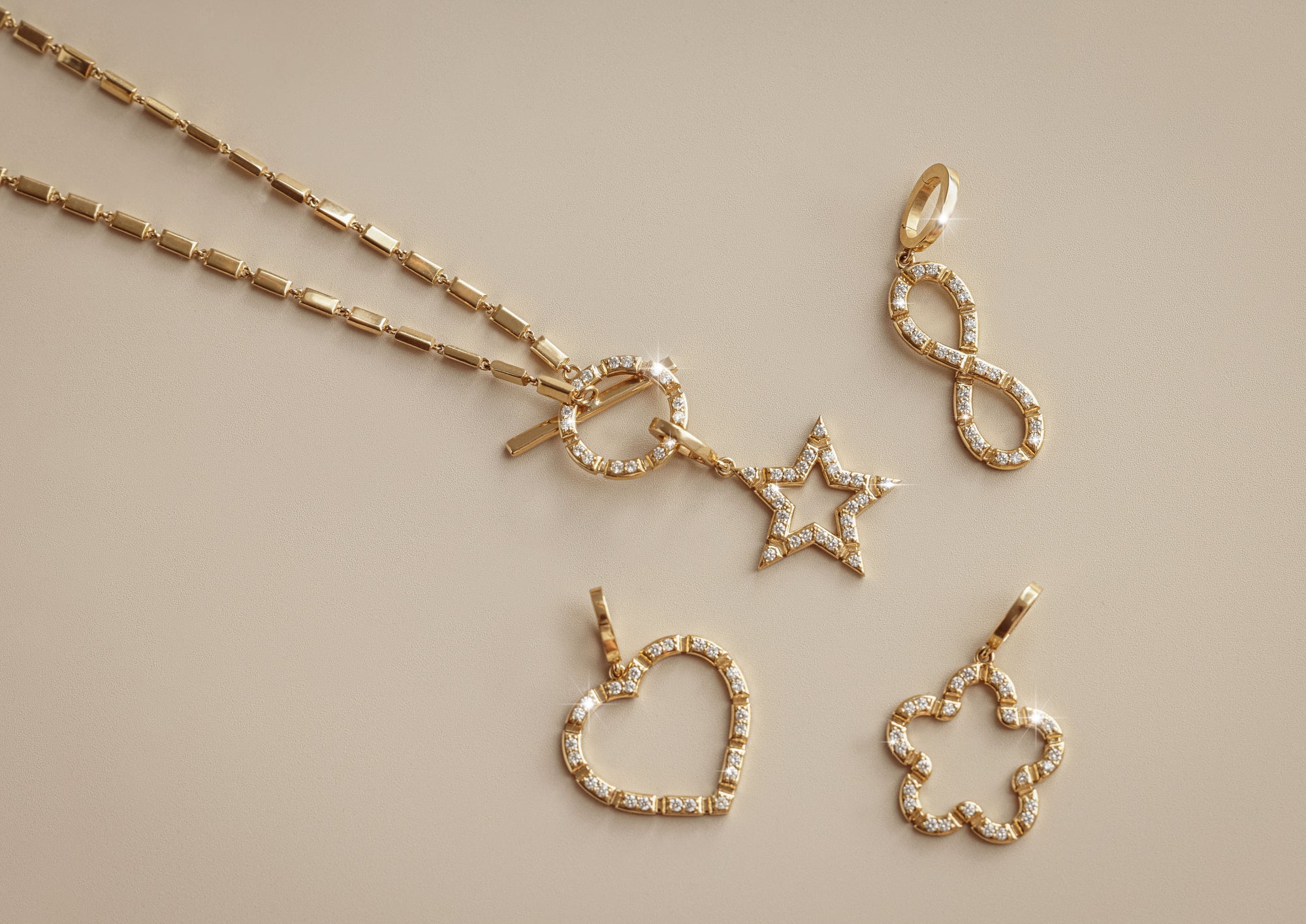 Glimmer Anchor Diamond Charm