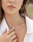 Glimmer Wave Diamond Necklace