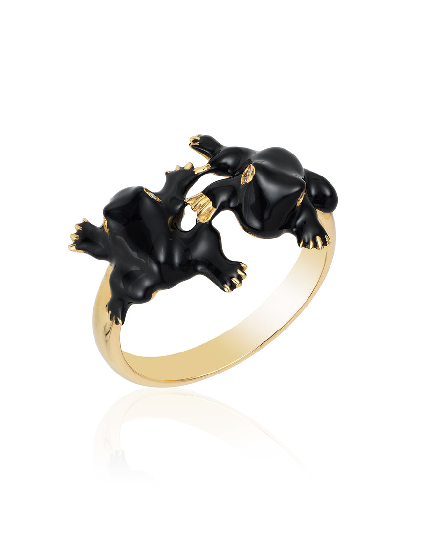 Leap Double Frog Ring