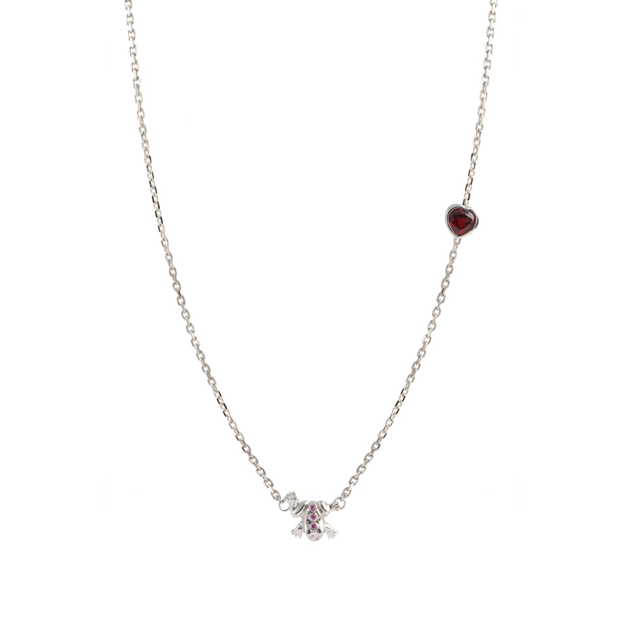 FROG NECKLACE WITH HEART CHARM