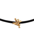 LEATHER BRACELET/CHOKER WITH FROG