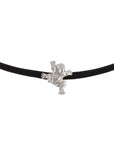 LEATHER BRACELET/CHOKER WITH FROG