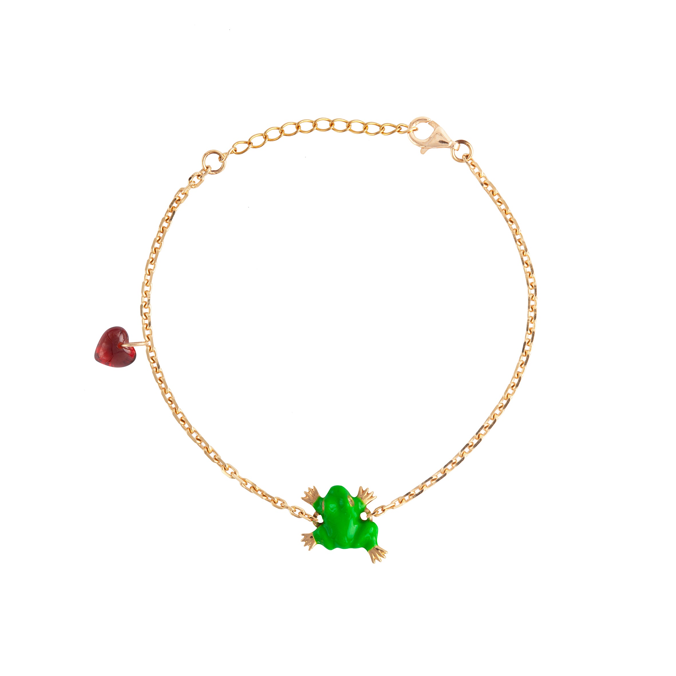 FROG BRACELET WITH HEART CHARM