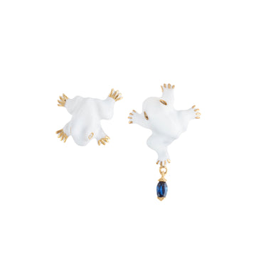 LEAP STUDS WITH SINGLE SAPPHIRE DANGLE